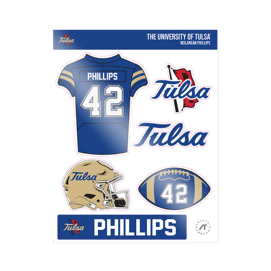 Tulsa - NCAA Football : Reilarean Phillips - Sticker Sheet-0