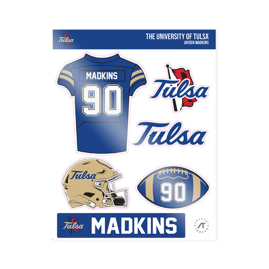 Tulsa - NCAA Football : Jayden Madkins - Sticker Sheet-0