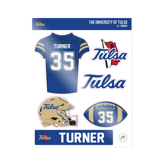 Tulsa - NCAA Football : C.J. Turner - Sticker Sheet-0