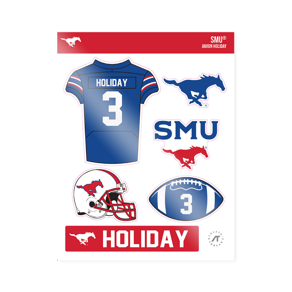 SMU - NCAA Football : Javion Holiday - Sticker Sheet-0