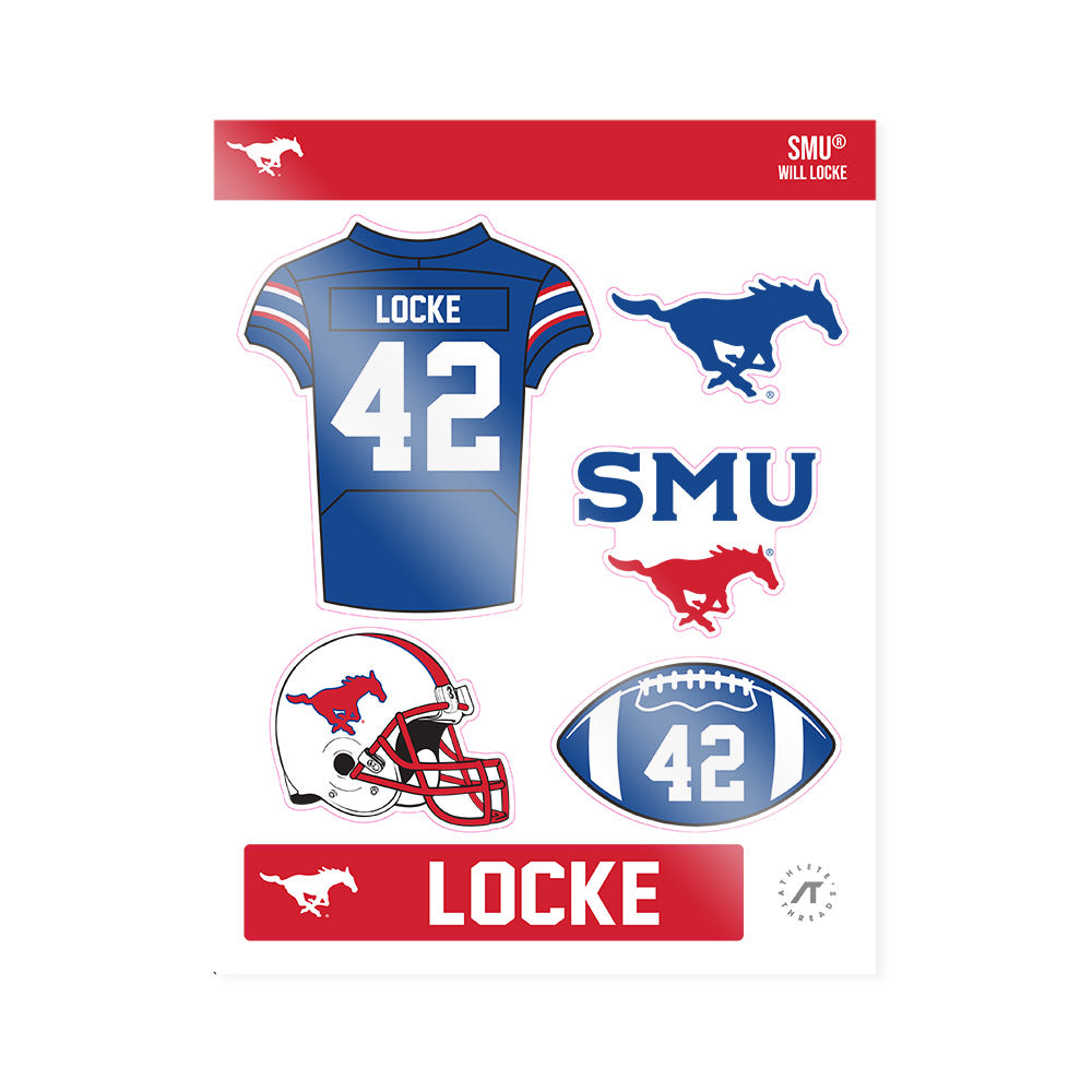SMU - NCAA Football : Will Locke - Sticker Sheet-0