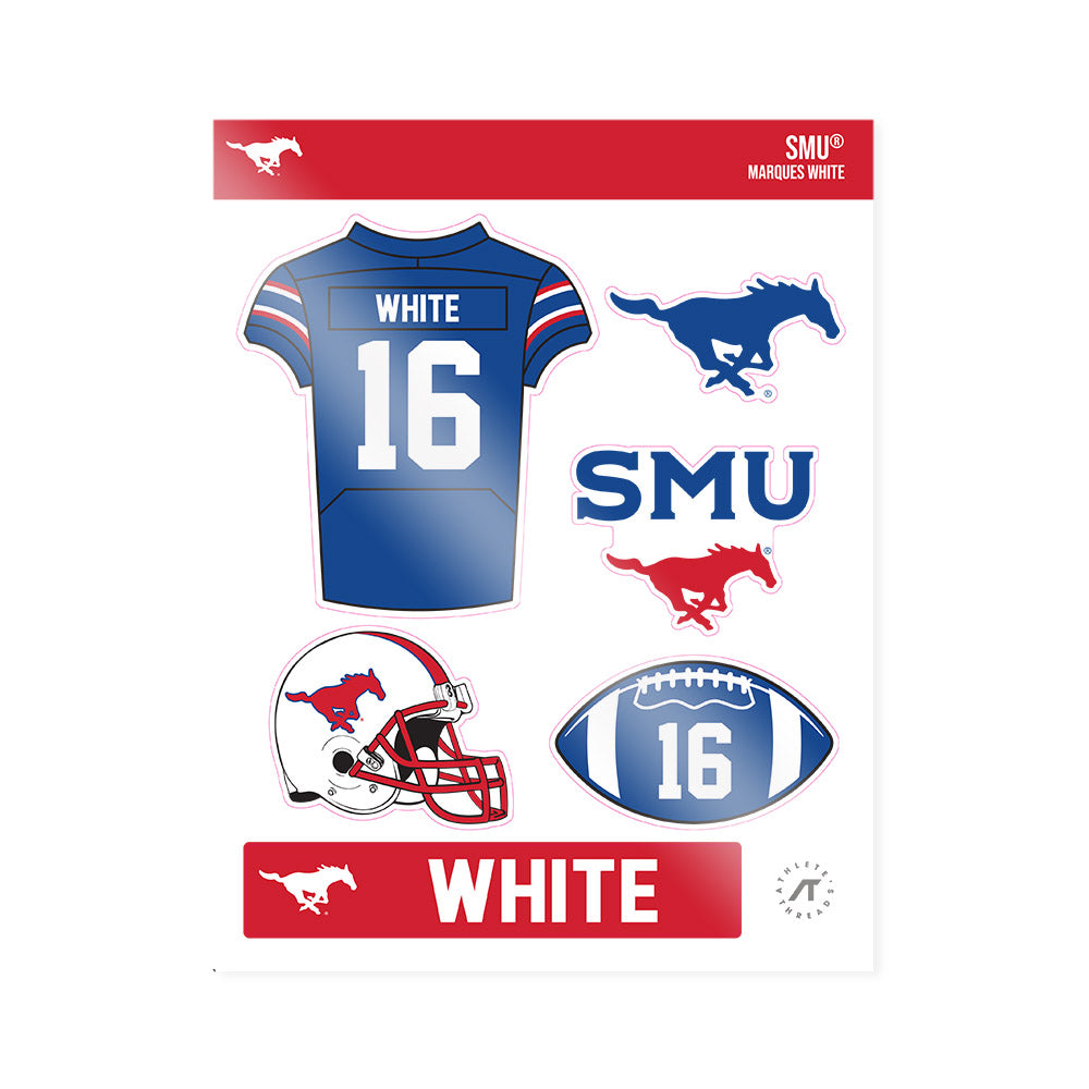 SMU - NCAA Football : Marques White - Sticker Sheet-0