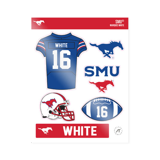 SMU - NCAA Football : Marques White - Sticker Sheet-0