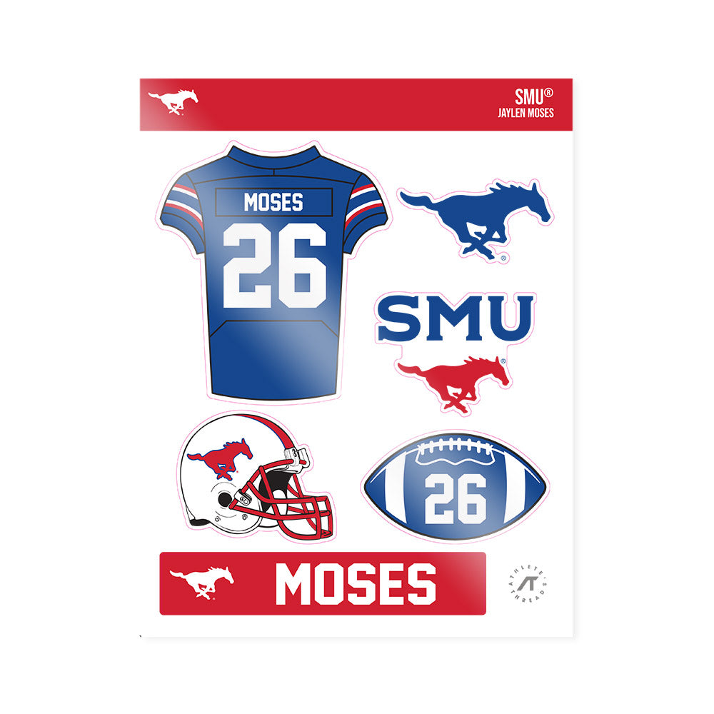 SMU - NCAA Football : Jaylen Moses - Sticker Sheet-0