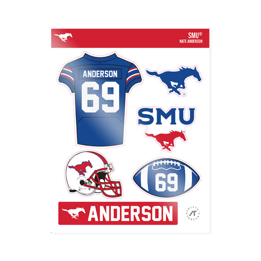 SMU - NCAA Football : Nate Anderson - Sticker Sheet-0