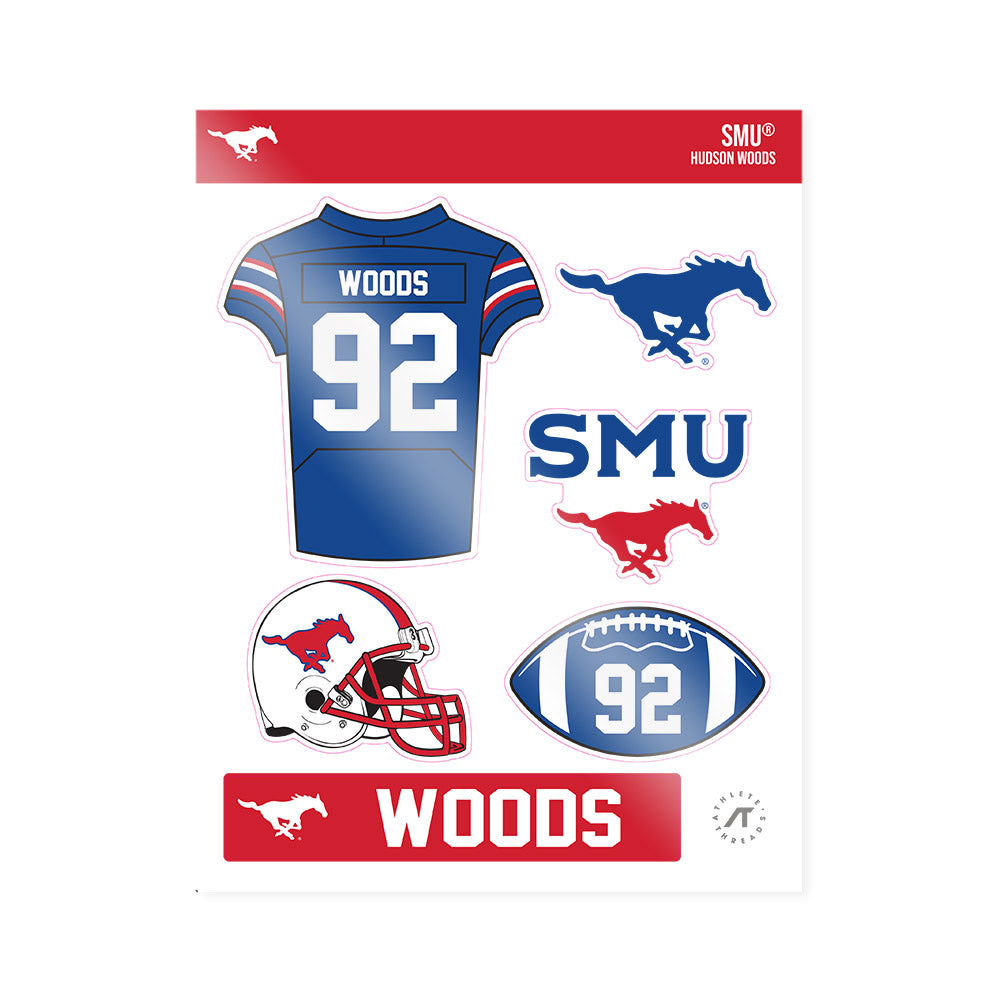 SMU - NCAA Football : Hudson Woods - Sticker Sheet-0