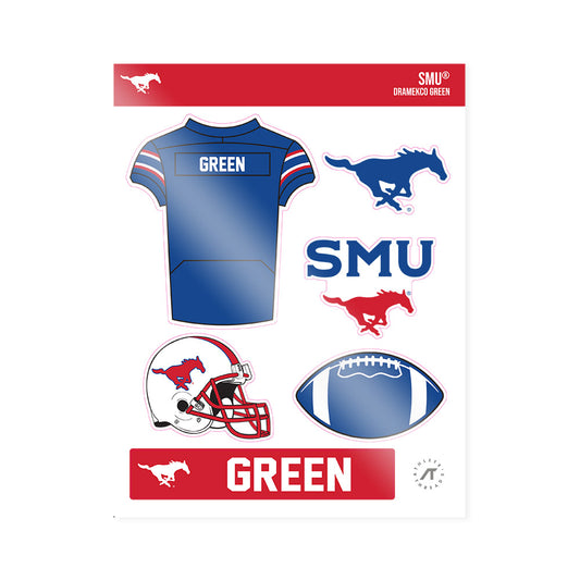 SMU - NCAA Football : Dramekco Green - Sticker Sheet-0