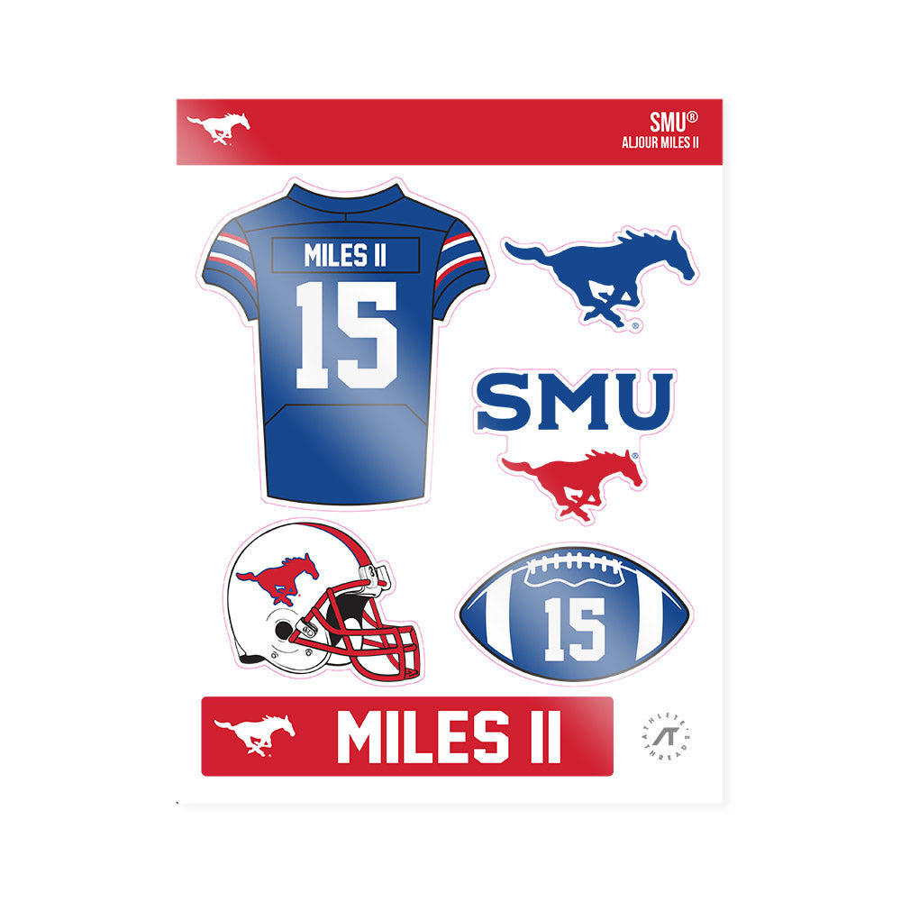 SMU - NCAA Football : Aljour Miles II - Sticker Sheet-0