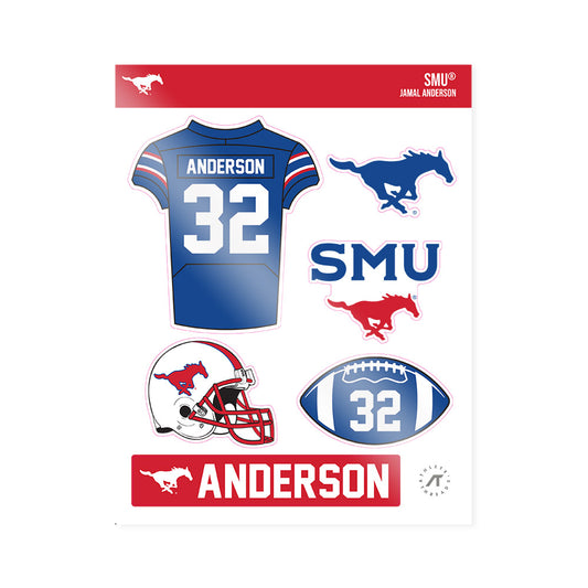 SMU - NCAA Football : Jamal Anderson - Sticker Sheet-0