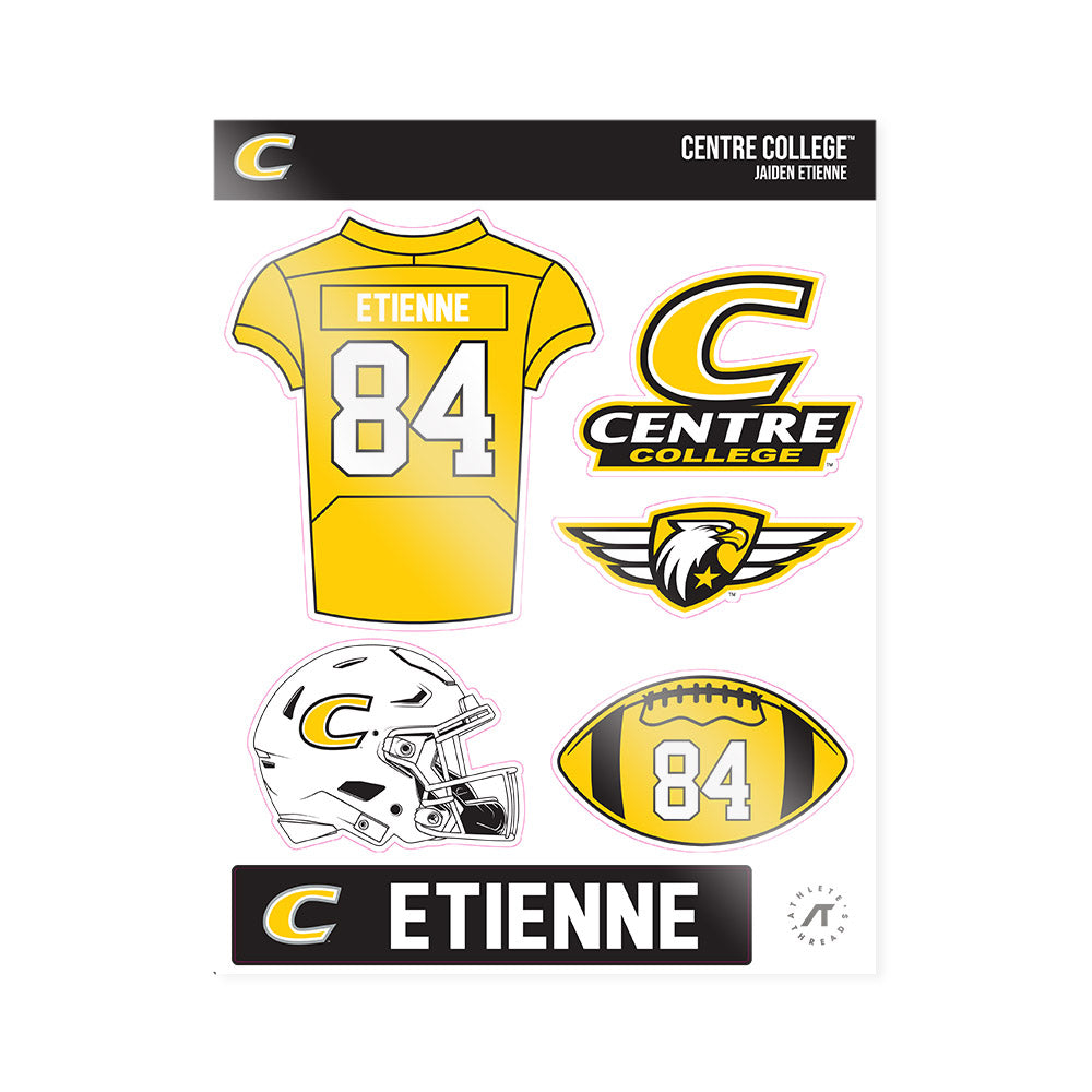 Centre College - NCAA Football : Jaiden Etienne - Sticker Sheet-0