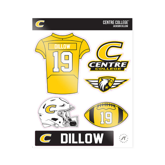 Centre College - NCAA Football : Jackson Dillow - Sticker Sheet-0