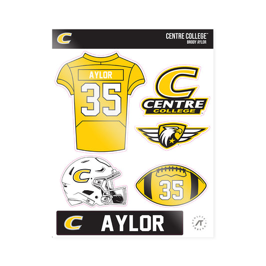 Centre College - NCAA Football : Brody Aylor - Sticker Sheet-0