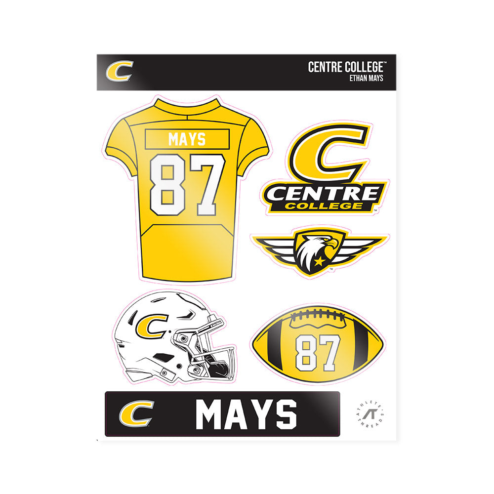 Centre College - NCAA Football : Ethan Mays - Sticker Sheet-0