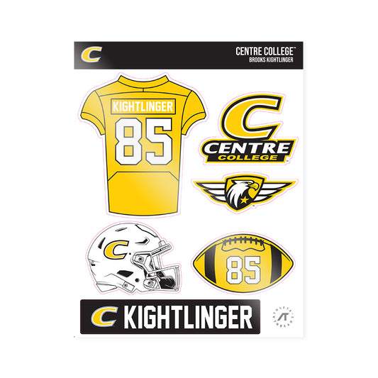 Centre College - NCAA Football : Brooks Kightlinger - Sticker Sheet-0