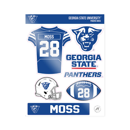 Georgia State - NCAA Football : Phoenix Moss - Sticker Sheet-0