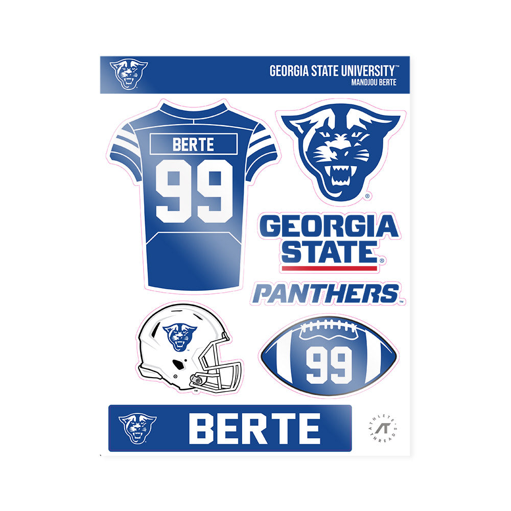 Georgia State - NCAA Football : Mandjou Berte - Sticker Sheet-0