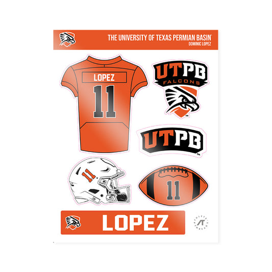 UTPB - NCAA Football : Dominic Lopez - Sticker Sheet-0