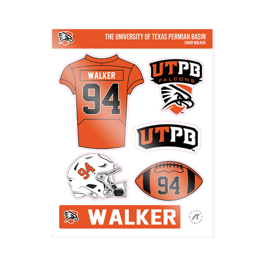 UTPB - NCAA Football : David Walker - Sticker Sheet-0