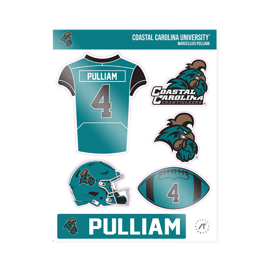 Coastal Carolina - NCAA Football : Marcellius Pulliam - Sticker Sheet-0