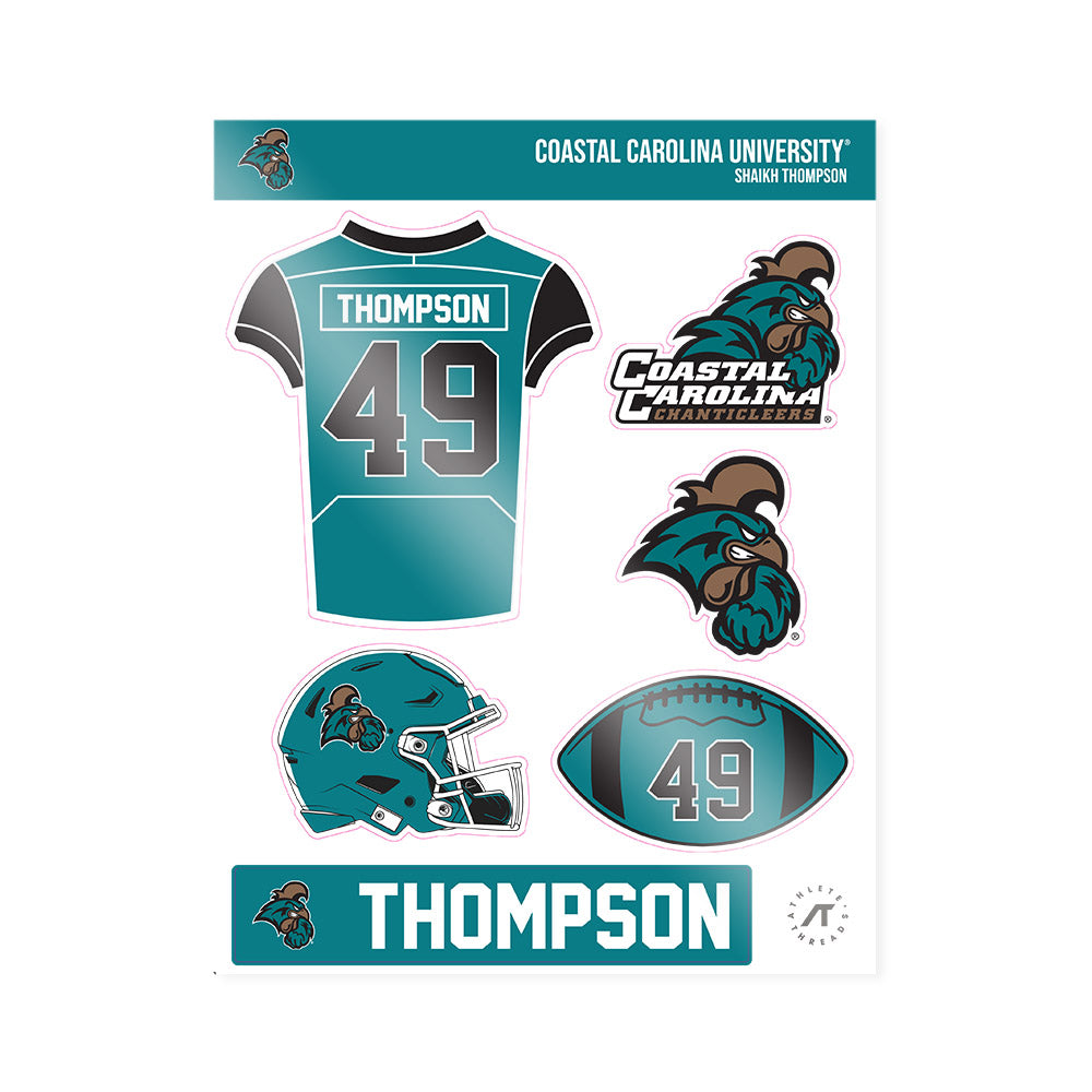 Coastal Carolina - NCAA Football : Shaikh Thompson - Sticker Sheet-0