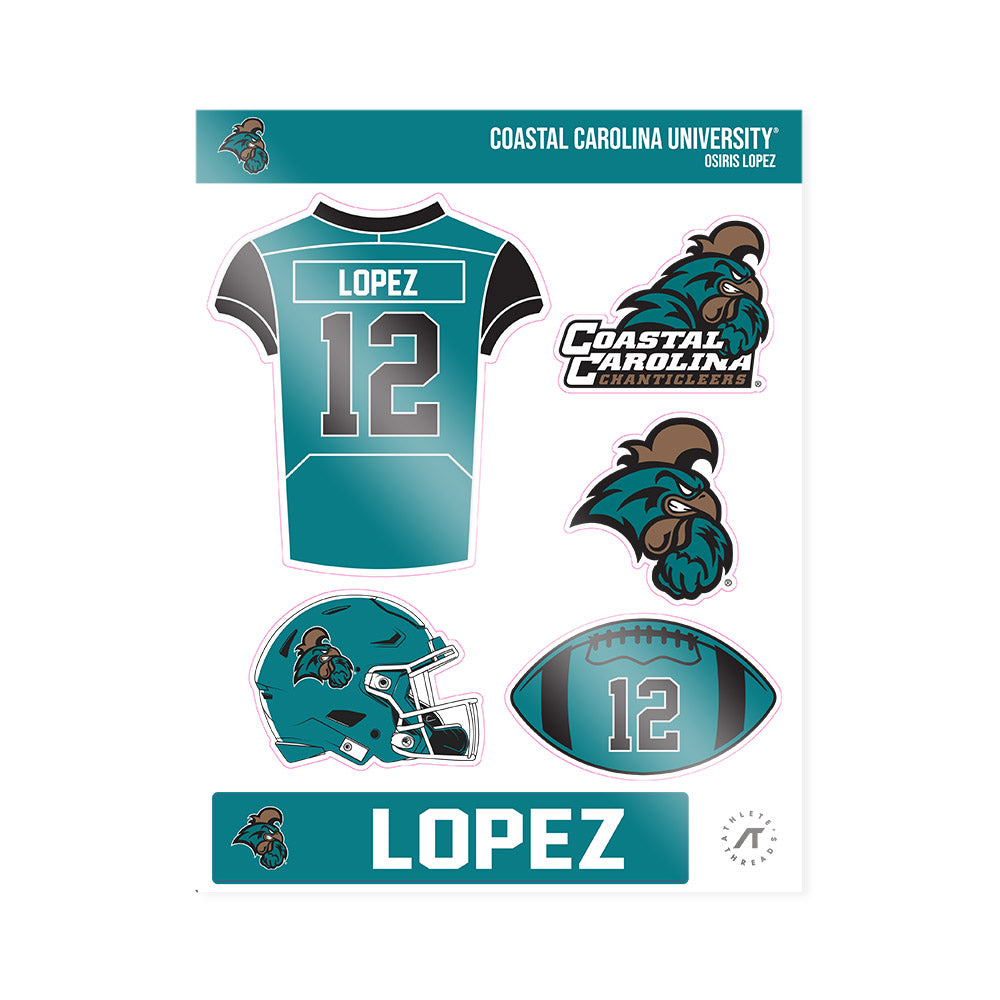 Coastal Carolina - NCAA Football : Osiris Lopez - Sticker Sheet-0