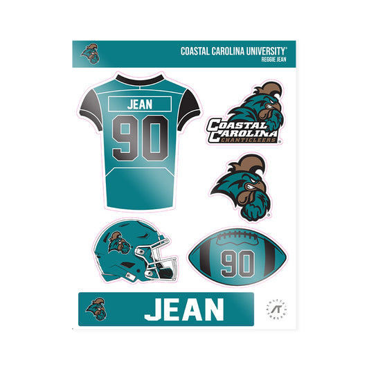 Coastal Carolina - NCAA Football : Reggie Jean - Sticker Sheet-0