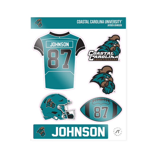 Coastal Carolina - NCAA Football : Jayden Johnson - Sticker Sheet-0