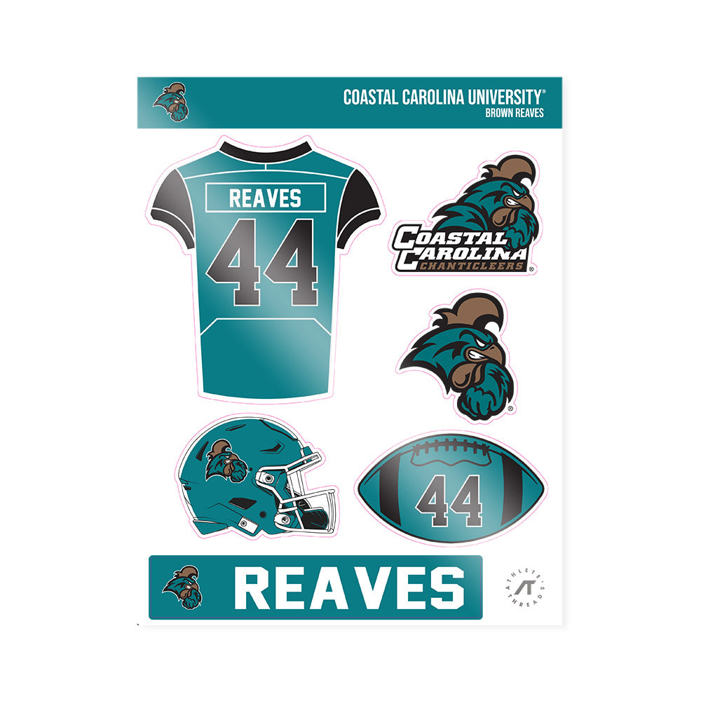 Coastal Carolina - NCAA Football : Brown Reaves - Sticker Sheet-0