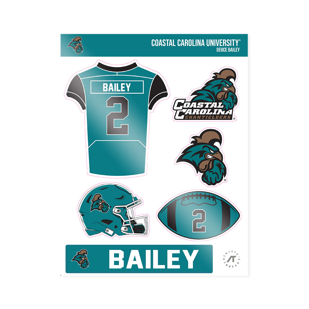 Coastal Carolina - NCAA Football : Deuce Bailey - Sticker Sheet-0