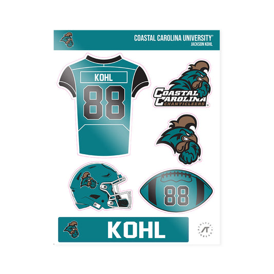Coastal Carolina - NCAA Football : Jackson Kohl - Sticker Sheet-0