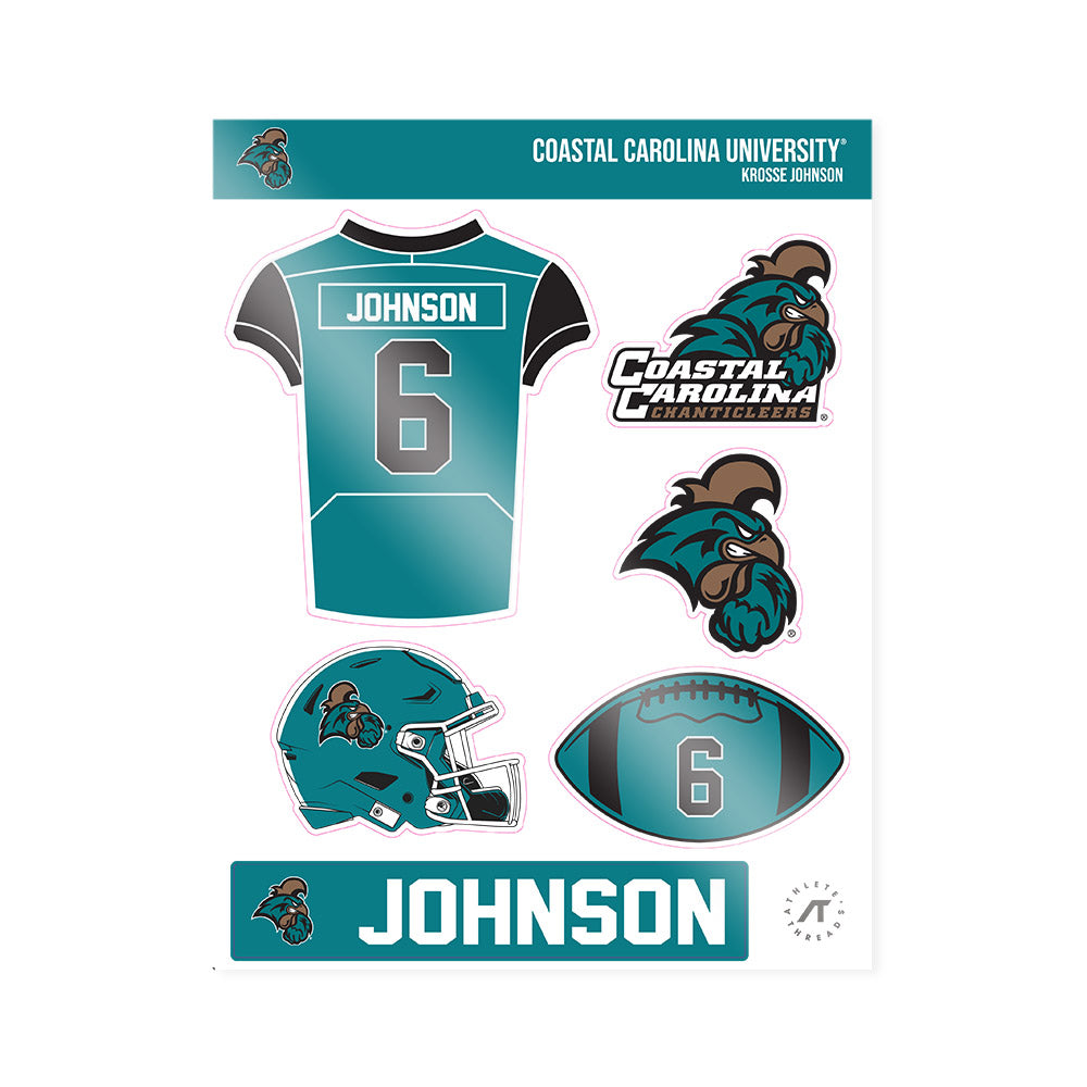 Coastal Carolina - NCAA Football : Krosse Johnson - Sticker Sheet-0