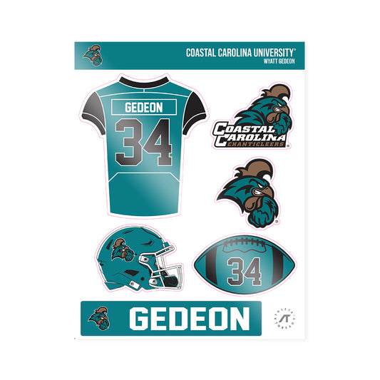 Coastal Carolina - NCAA Football : Wyatt Gedeon - Sticker Sheet-0