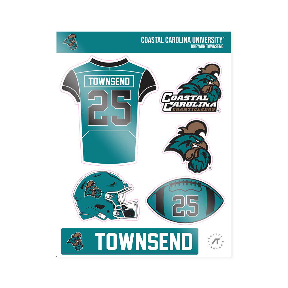 Coastal Carolina - NCAA Football : Breyahn Townsend - Sticker Sheet-0