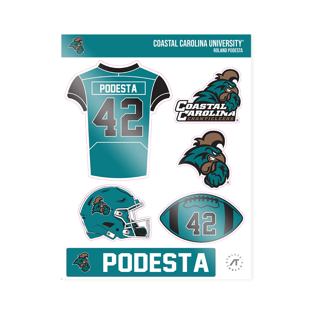 Coastal Carolina - NCAA Football : Roland Podesta - Sticker Sheet-0
