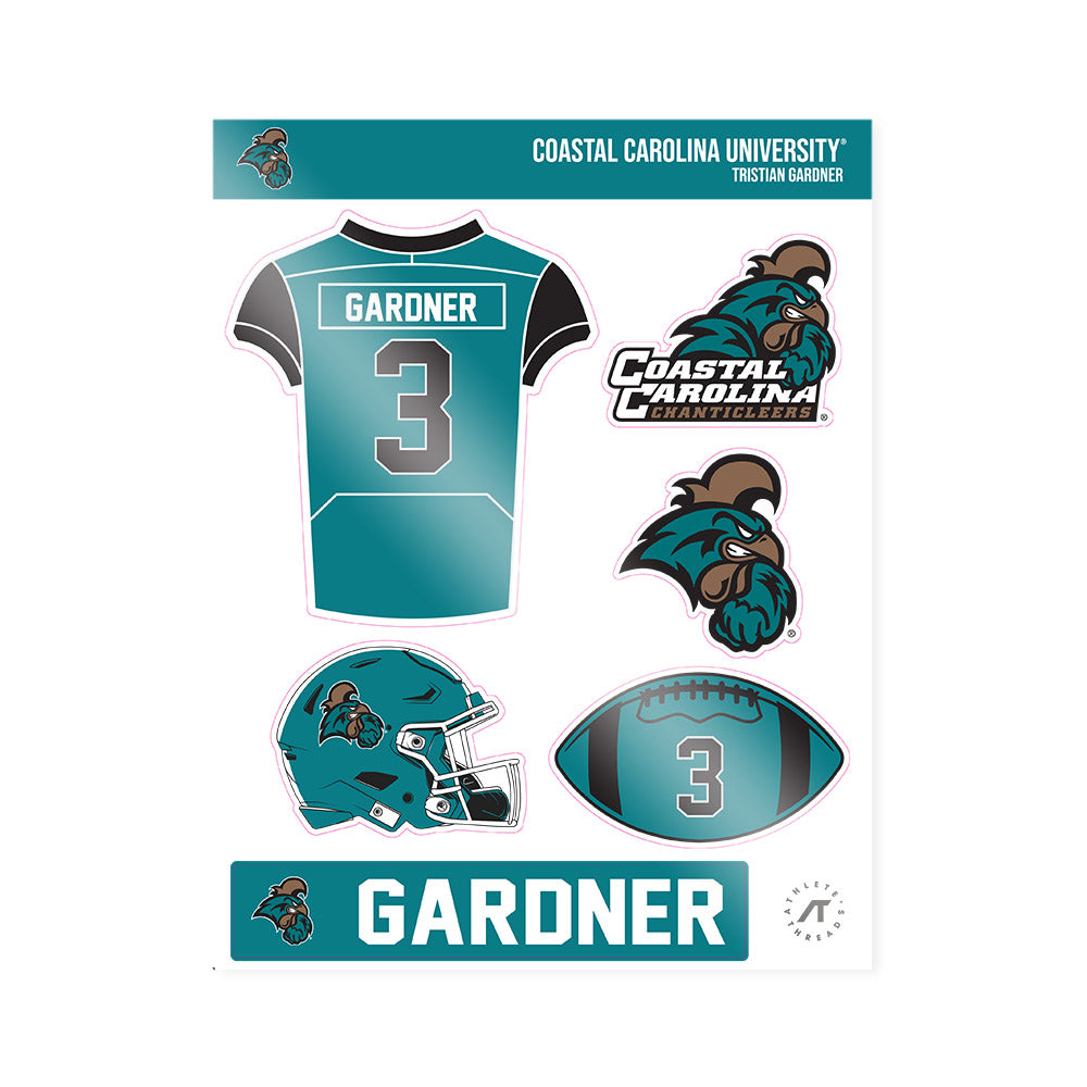 Coastal Carolina - NCAA Football : Tristian Gardner - Sticker Sheet-0