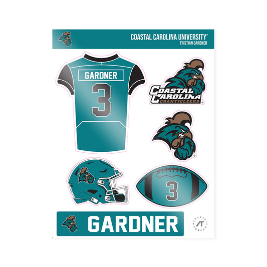 Coastal Carolina - NCAA Football : Tristian Gardner - Sticker Sheet-0