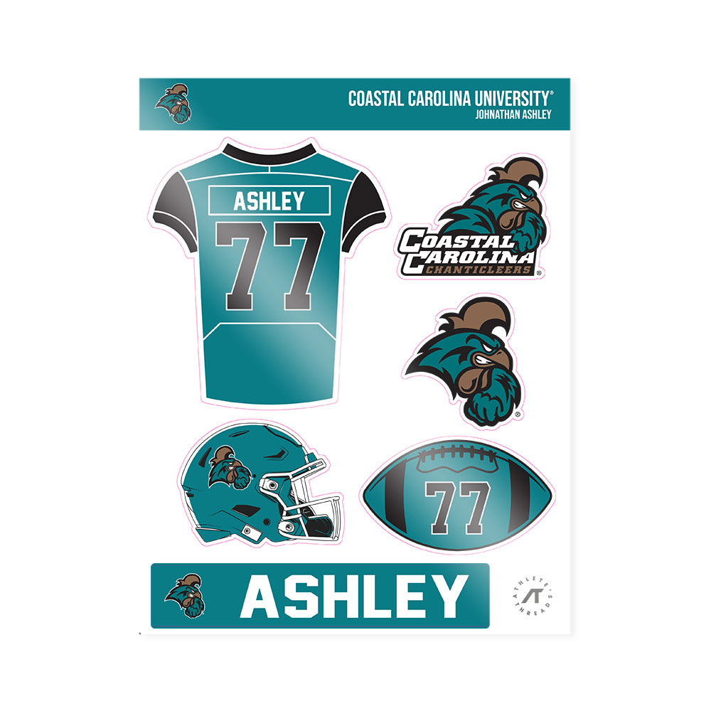 Coastal Carolina - NCAA Football : Johnathan Ashley - Sticker Sheet-0