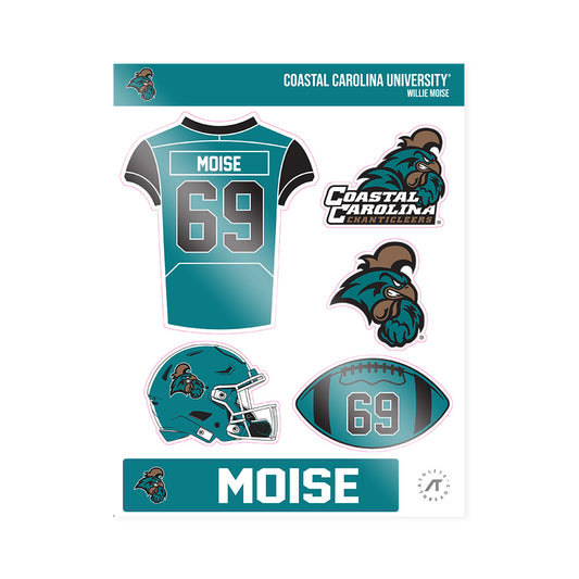 Coastal Carolina - NCAA Football : Willie Moise - Sticker Sheet-0