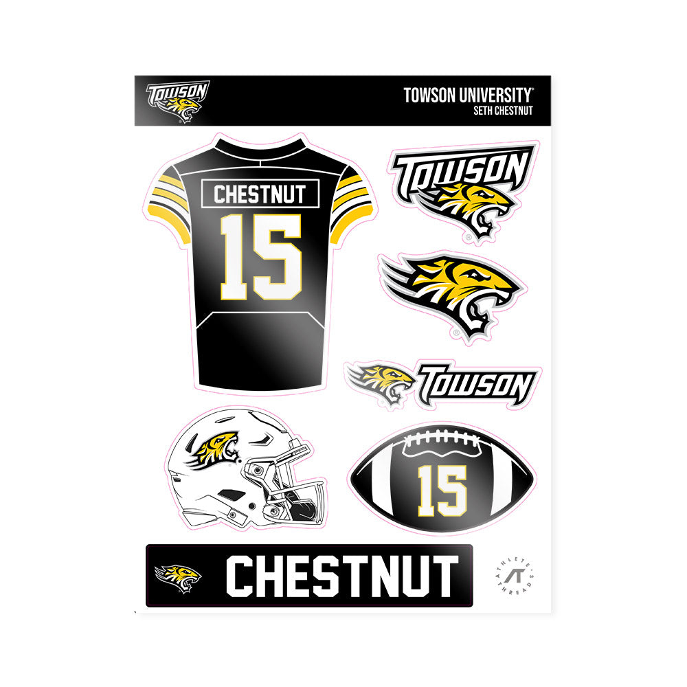 Towson - NCAA Football : Seth Chestnut - Sticker Sheet-0