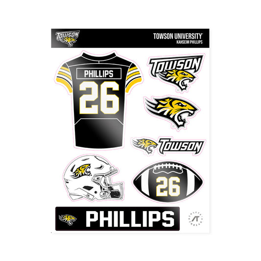 Towson - NCAA Football : Kahseim Phillips - Sticker Sheet-0