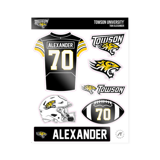 Towson - NCAA Football : TKhi Alexander - Sticker Sheet-0