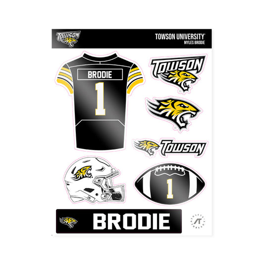 Towson - NCAA Football : Myles Brodie - Sticker Sheet-0