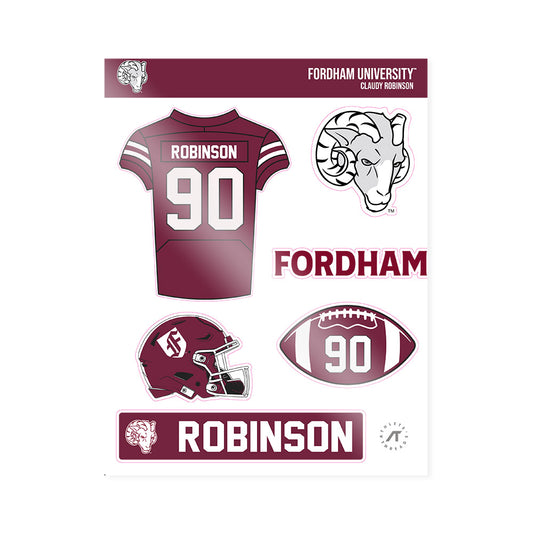 Fordham - NCAA Football : Claudy Robinson - Sticker Sheet-0