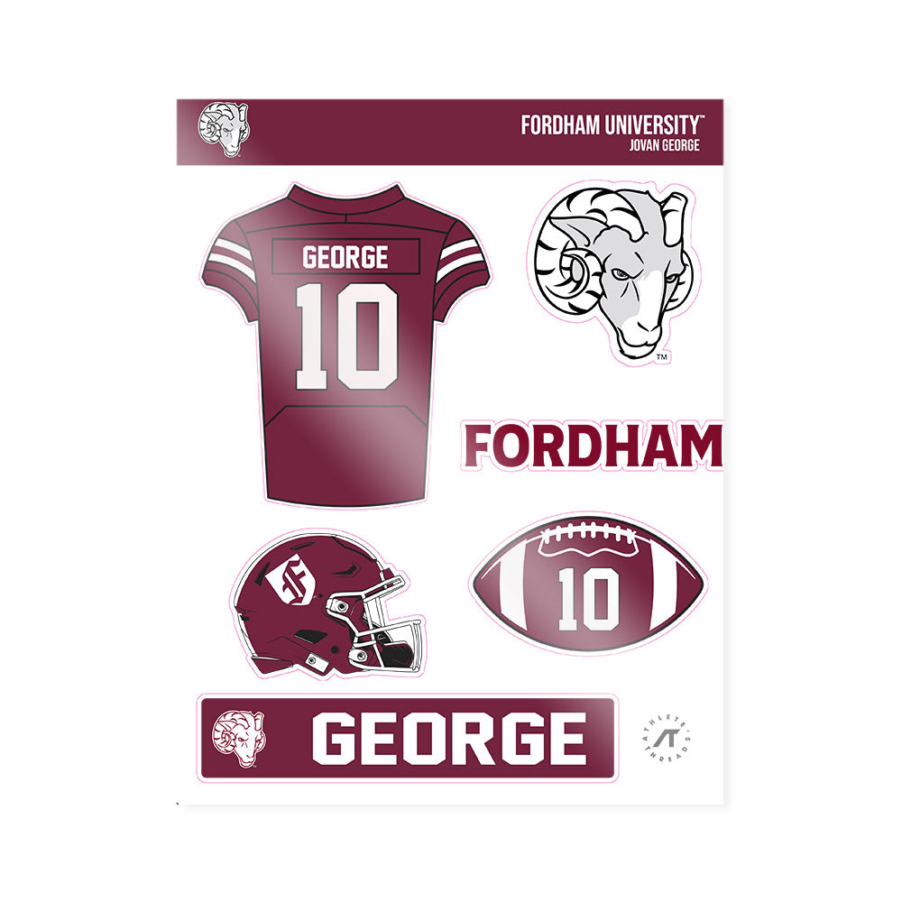 Fordham - NCAA Football : Jovan George - Sticker Sheet-0