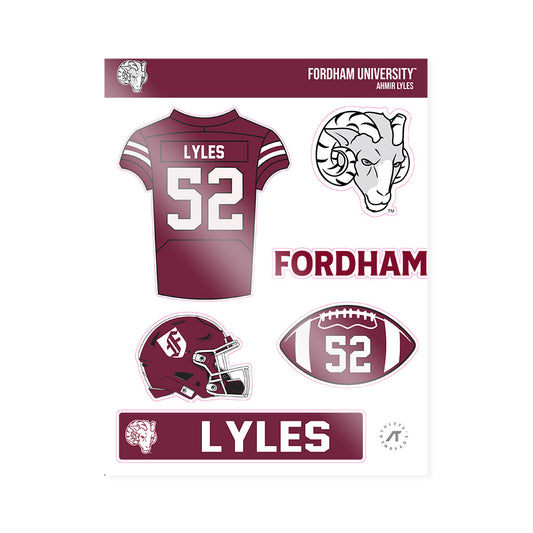 Fordham - NCAA Football : Ahmir Lyles - Sticker Sheet-0