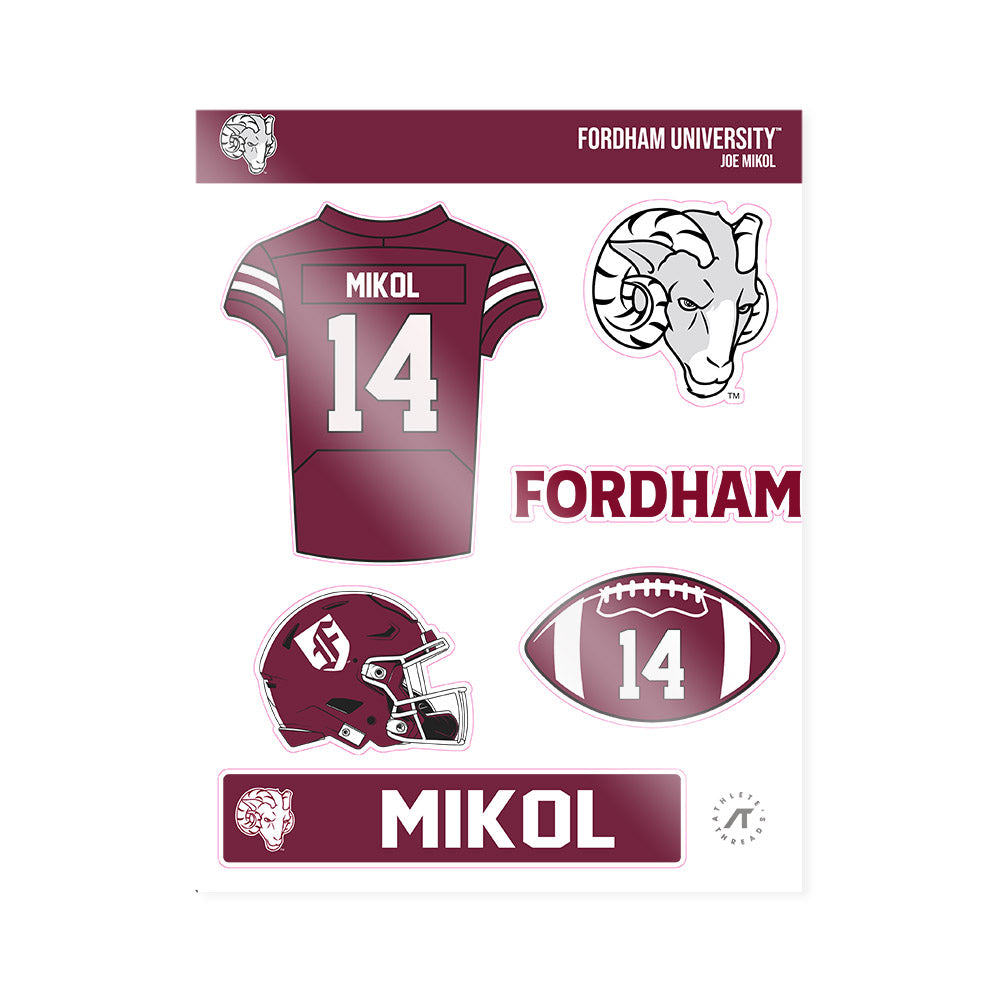 Fordham - NCAA Football : Joe Mikol - Sticker Sheet-0