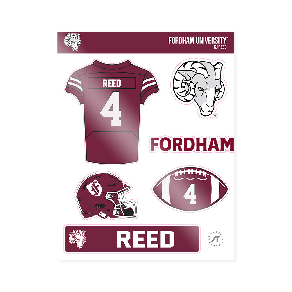 Fordham - NCAA Football : KJ Reed - Sticker Sheet-0