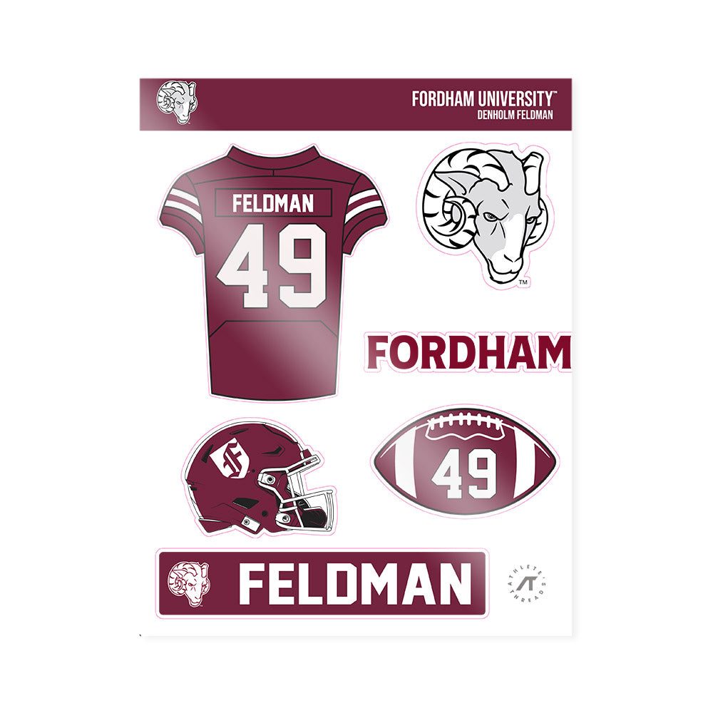 Fordham - NCAA Football : Denholm Feldman - Sticker Sheet-0