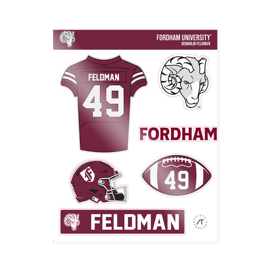 Fordham - NCAA Football : Denholm Feldman - Sticker Sheet-0