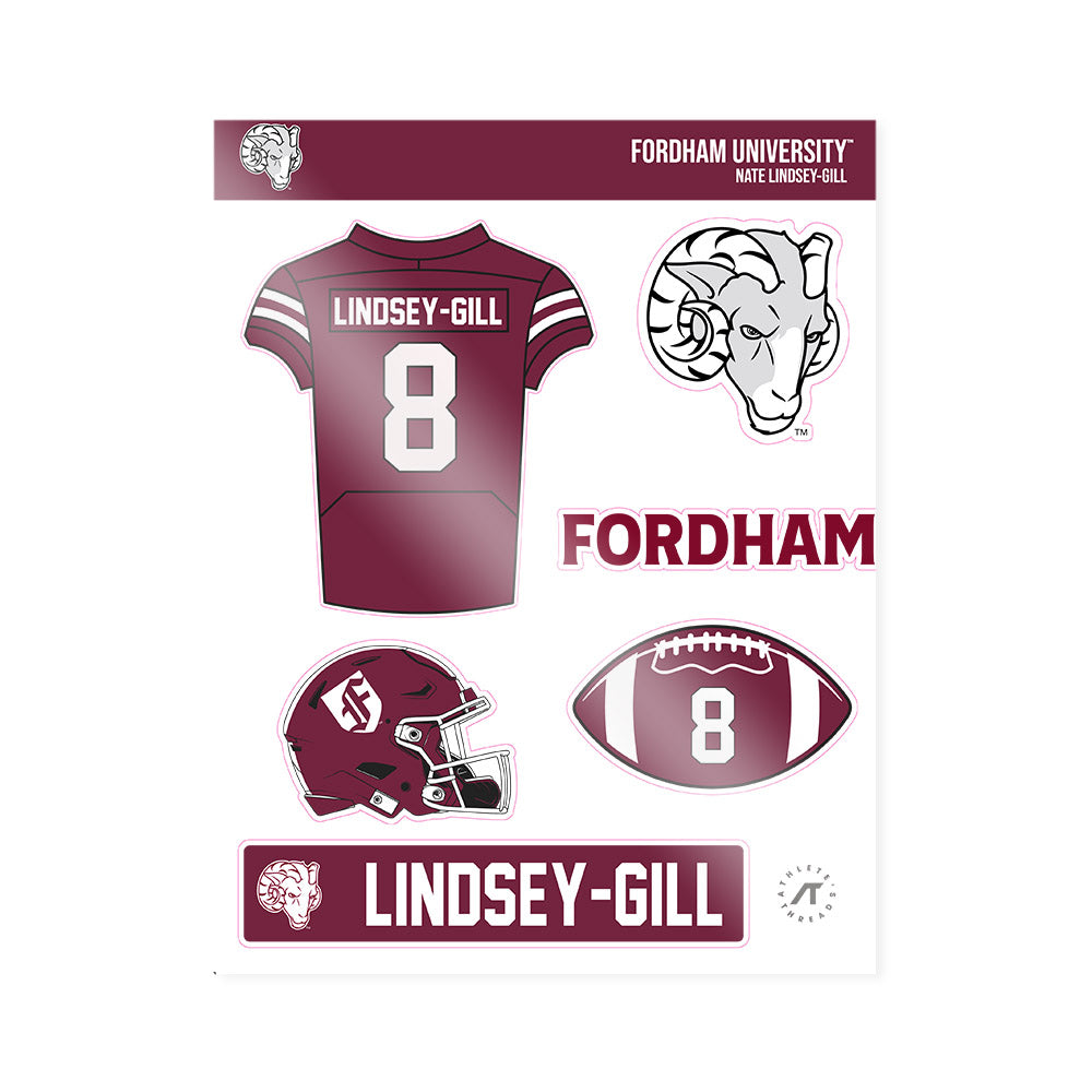 Fordham - NCAA Football : Nate Lindsey-Gill - Sticker Sheet-0